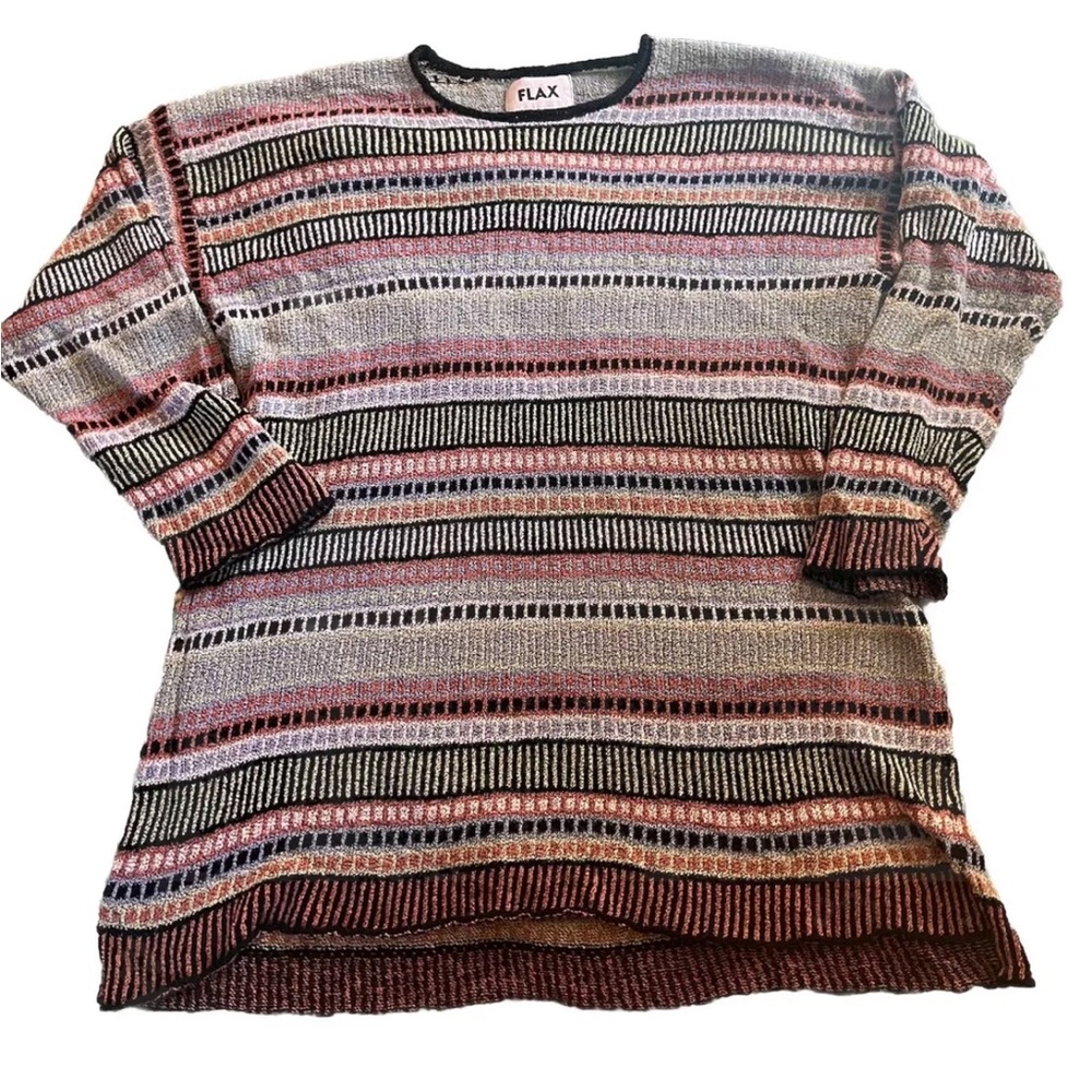 FLAX Womens Sweater Tunic 90s One Size Cotton
